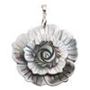 Кулон из раковины абалона, украшения из ракушек, ожерелье, аксессуары для декора, 3-слойный цветок, серебристый, черный