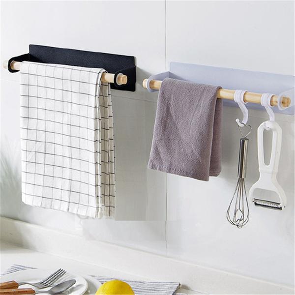 Self-adhesive Roll Paper Kitchen Holder Towel Storage Rack Cabinet Shelf Bathroom Hanging