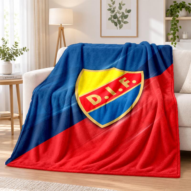 Djurgårdens IF Printed Flannel Blanket Warm Comfort Bed Throw For Indoor Home Decoration