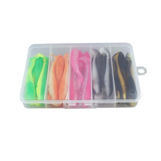 Yousheng 25 шт. мягкие рыболовные приманки с коробкой для хранения, высокогибкие устойчивые к укусу червячные искусственные приманки, имитация бионических приманок