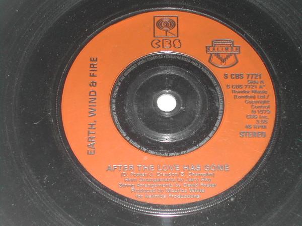 7-дюймовая пластинка EARTH WIND FIRE After The Love Has Gone SCBS7721 CBS 1979 UK SoulFunk Б/у