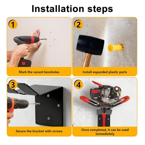 Настенное крепление для ледобура Сверхпрочный держатель для ледобура из нержавеющей стали Кронштейн для хранения ледобура с распорными винтами для легкой и надежной сборки