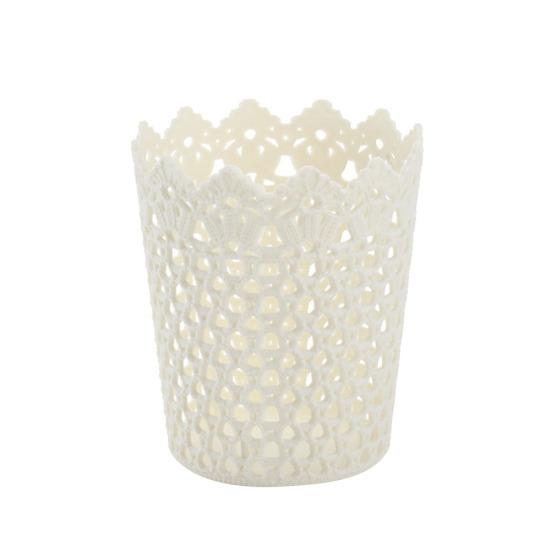 Plastic Hollow Flower Cylinder Pen Pencil Brush Holder Storage Desktop Organizer