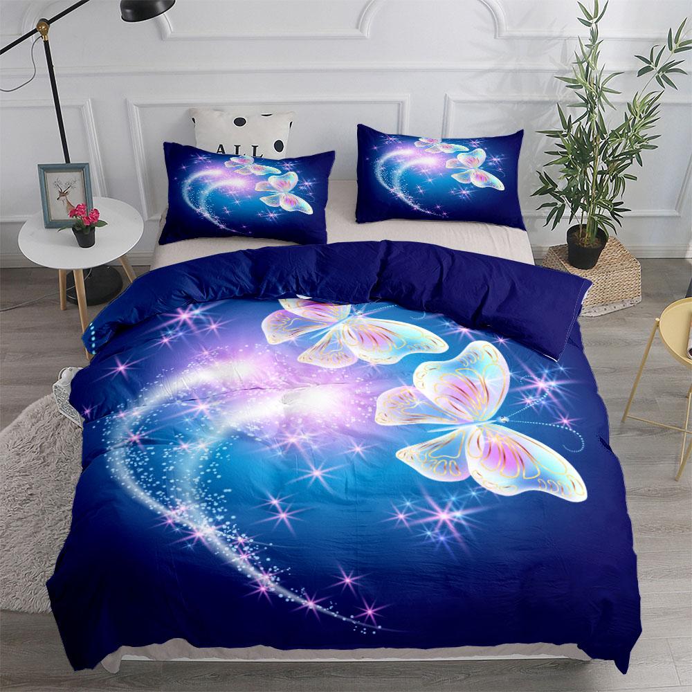 Комплект постельного белья Neon Butterfly Girl Duvet Cover Set EU Single Double King US Twin Full Queen Size