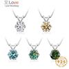 Classic 1ct Moissanite Necklace For Charm Women 1ct Diamond Pendant Silver 925 Jewelry Engagement Wedding Party Gifts