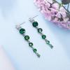 Women's Full Zircon Tassel Earrings Dangle Green Vintage Style Luxury Wedding Jewelry Christmas Valentine's Day Gift Accessories