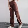 Women's Y2K Clothes Vintage Straight Wide Leg New Baggy Trousers Leisure Waist Pocket Summer High Waist Cargo Pants Streetwear