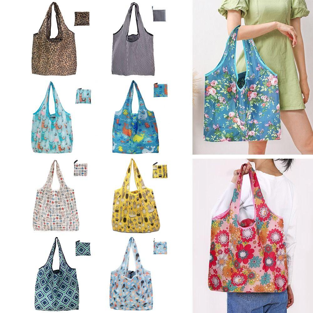 Washable Recycle Bag Eco-Friendly Tote Pouch Reusable Shopping Bag Indoor Outdoor