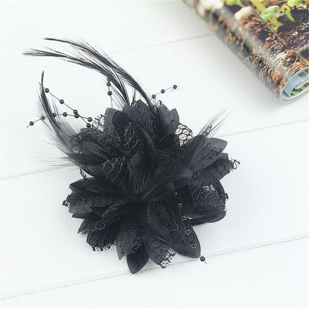 Dance Performance Wedding Hair Accessories Wrist Flower Feathers Hair Clip Bridal Hairpin Headdress