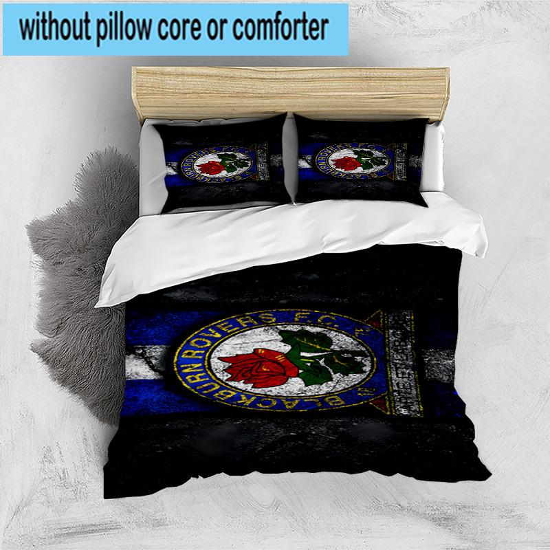 3pcs Blackburn Rovers Crest Football Club Bedding Set Duvet Cover Closure Includes 1 Duvet Cover & 2 Pillowcases Bedding Sets Home Decor Gifts