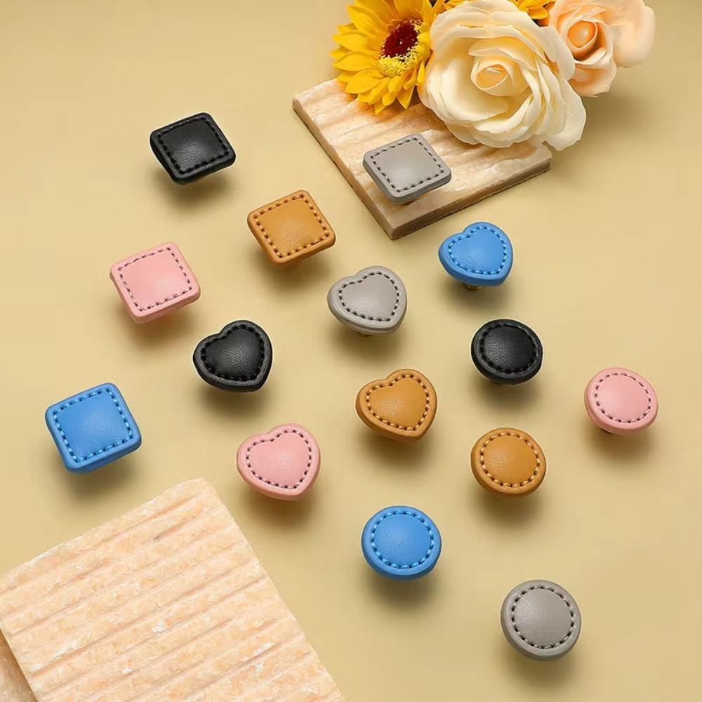 Small Leather Drawer Handle Zinc Alloy Heart Shaped Handle New Small Hole Handle Bedside Cabinet