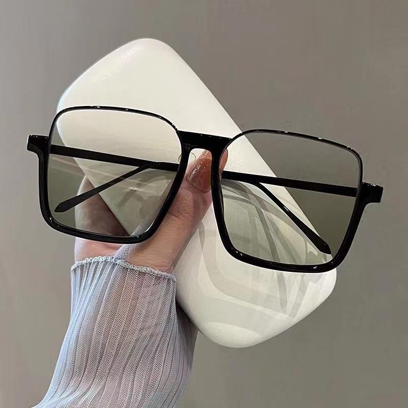 Румяные очки Полуободковые Очки для маленького лица Обычные очки Женские Большие оправы Линзы с градиентным переходом цвета Закат