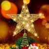 1 Star Christmas Tree Top Light, Flash Star Tree Top Light with LED Light Lighting for Christmas Tree Decoration, Holiday Party Interior Decoration