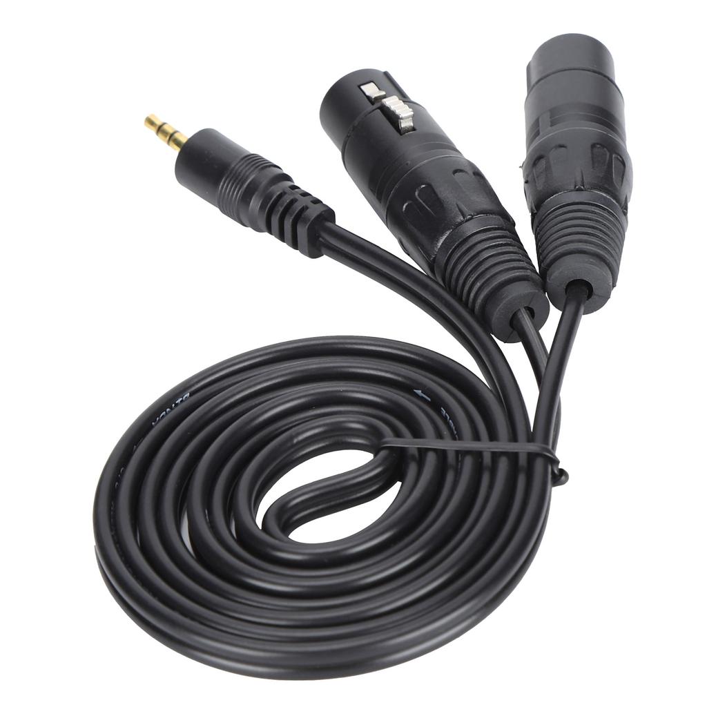 3.5mm Connector to Dual XLR Female Microphone Cable Connect Condenser Microphone Audio Line3.5XLR 1.5m