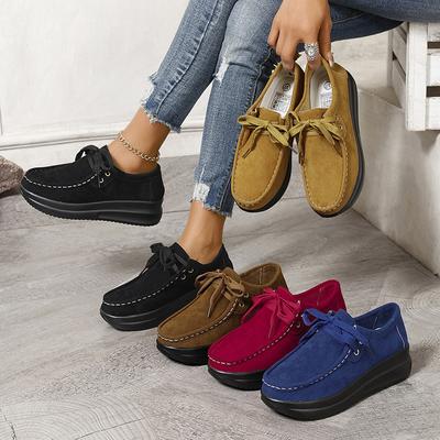 Легкая женская спортивная обувь, удобная толстая подошва, повседневные кроссовки на шнуровке, женская осенняя новая нескользящая обувь на платформе, женский размер 43