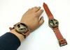 Sundial Wrist Watch Brass Compass & Leather Straps Nautical Steampunk Handmade