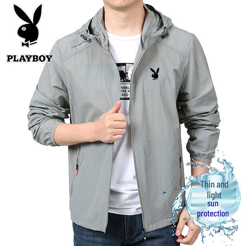 PLAYBOY Мужская летняя куртка с капюшоном для защиты от солнца