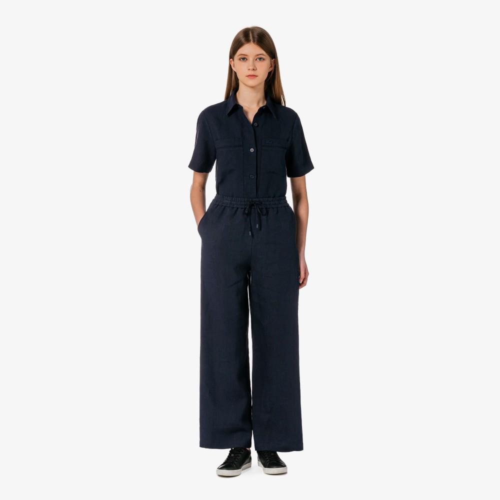 Lacoste Женские льняные широкие брюки на резинке HF611E-56GHDE