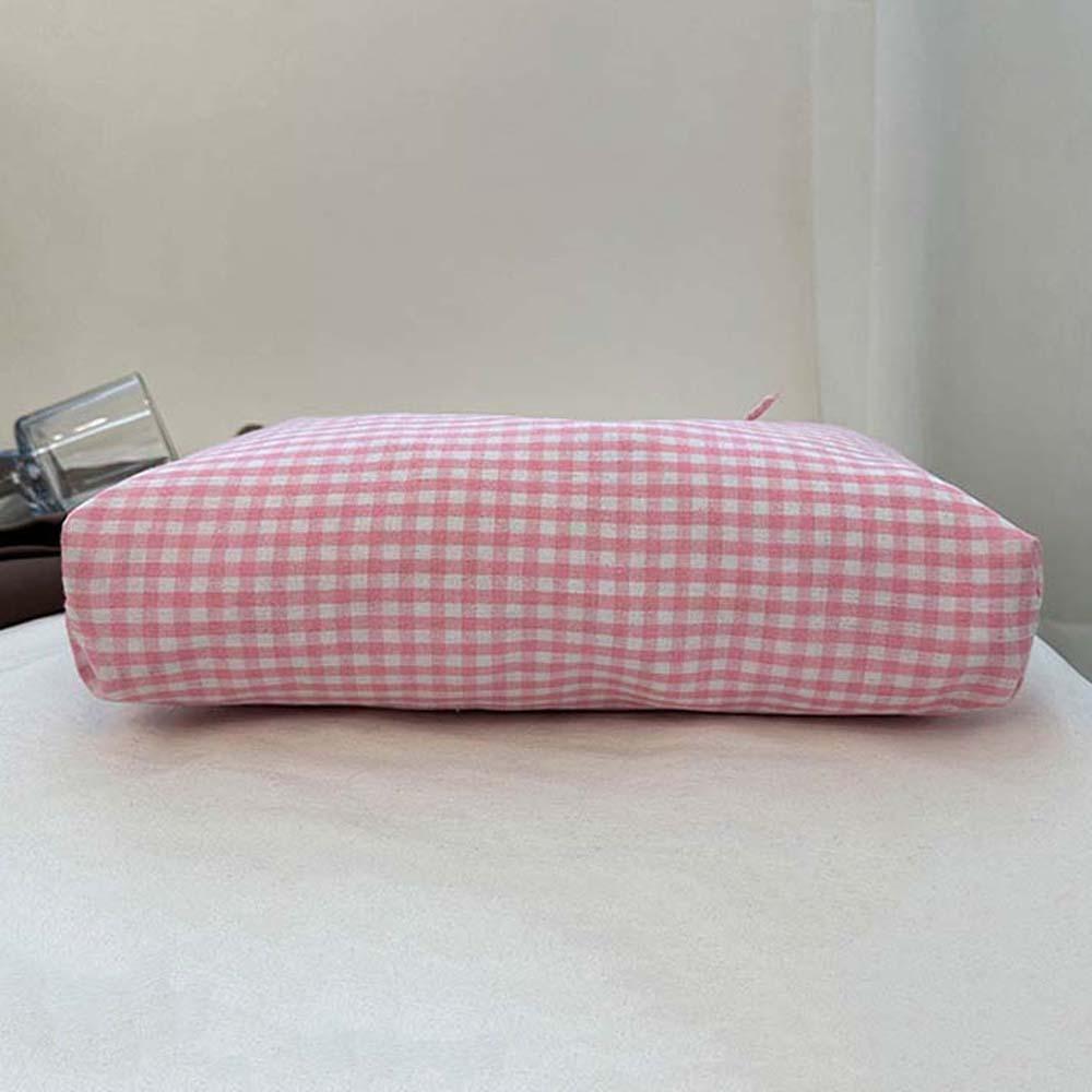 Sweet Plaid Cloth Vest Pouch Lattice Women Floral Handbag Simple Tote Bag Summer