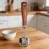 Wooden Handle Food Masher Stainless Steel Potato Smasher Ground Beef Chopper  Restaurant