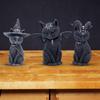 Halloween Magic Cat Resin Crafts Desktop Ornaments Animal Sculpture Cat Statues For Home Garden Party Decoration Supplies