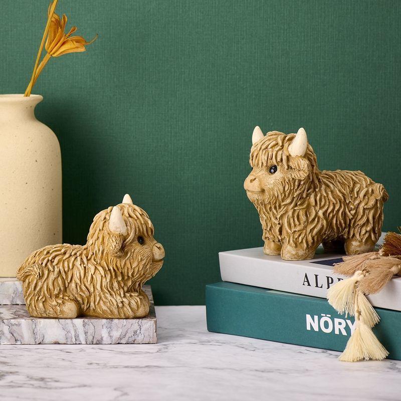2 Styles Highland Yak Candle Mold Scottish Cow Animal Gypsum Silicone Mold Resin Casting Mold Home Ornament Crafts