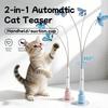 80cm Long Flexible Electric Butterfly Cat Wand, Auto Rotating Cat Teaser Toy, Boredom Relief Interactive Cat Play Toy