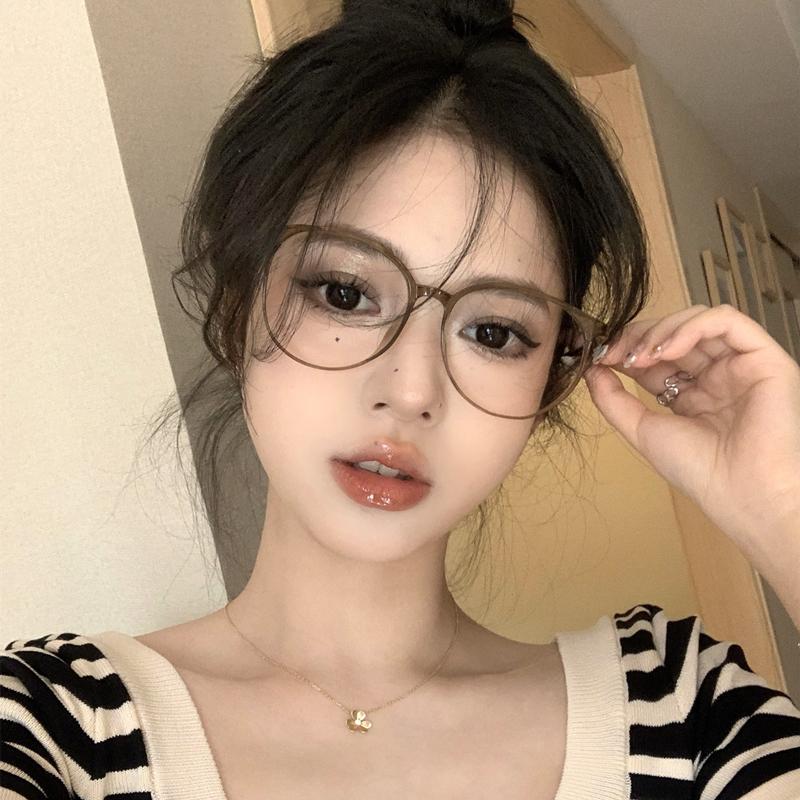 Сверхлегкие очки с большой оправой, женские очки с большим лицом, тонкие черные очки для близорукости, простой артефакт, можно сочетать с оправой Degree Eye