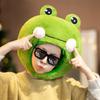 Novelty Cartoon Headgear Cap Big Frog Eyes Frog Headgear Cute Frog Plush Hat  Halloween