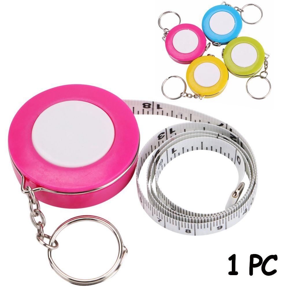 Retractable 150cm/60 Inch Candy Color Measurement Measuring Tool Keychain Tape Measure Soft Ruler