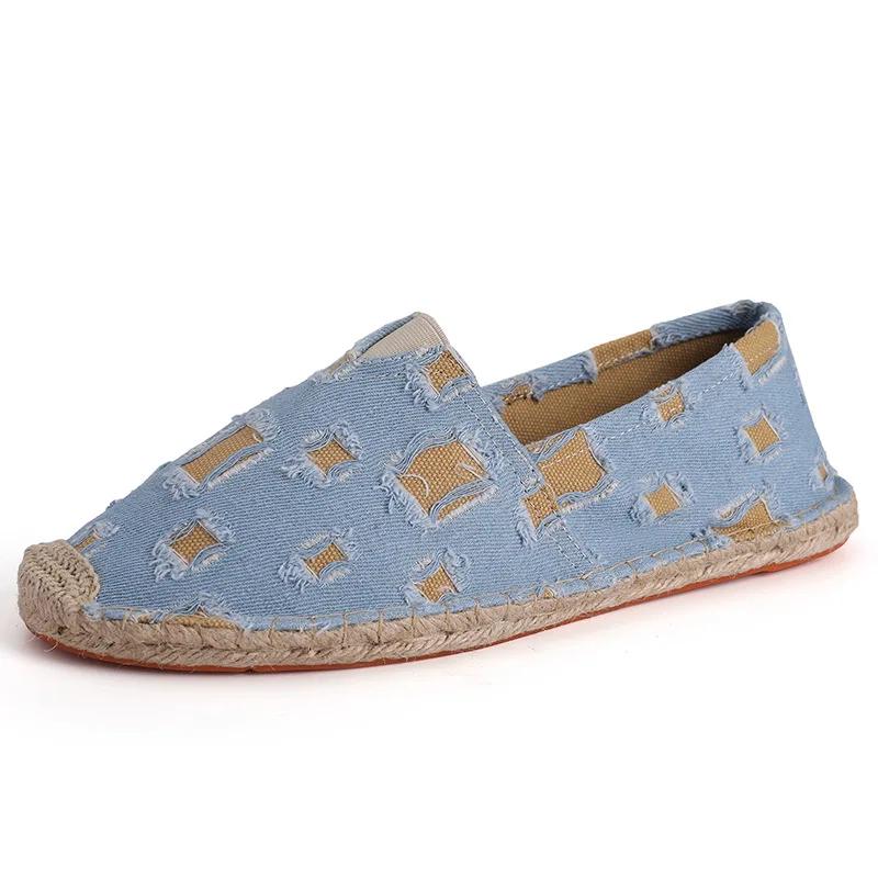 Мужские рваные туфли-лоферы, повседневные туфли без застежек, удобная обувь для ходьбы 2024