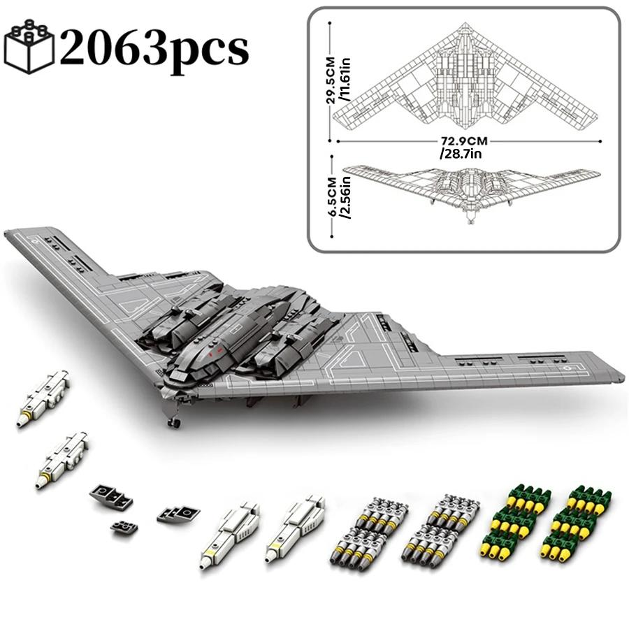 2063pcs B2 Stealth Bomber Professional Technical Building Blocks MOC Kit Military Airplane Desk Decor Back to School