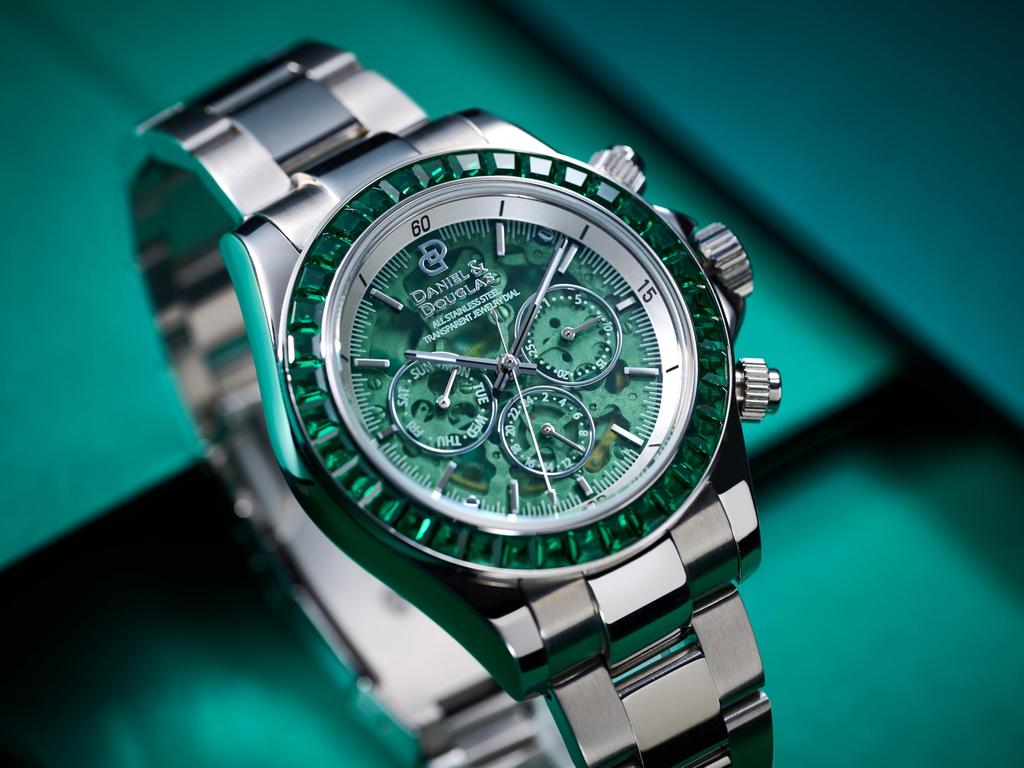 Daniel Douglas Автоматические Аналоговые Золотые и Серебристые & Мужские Часы, DD8812, (зеленый)