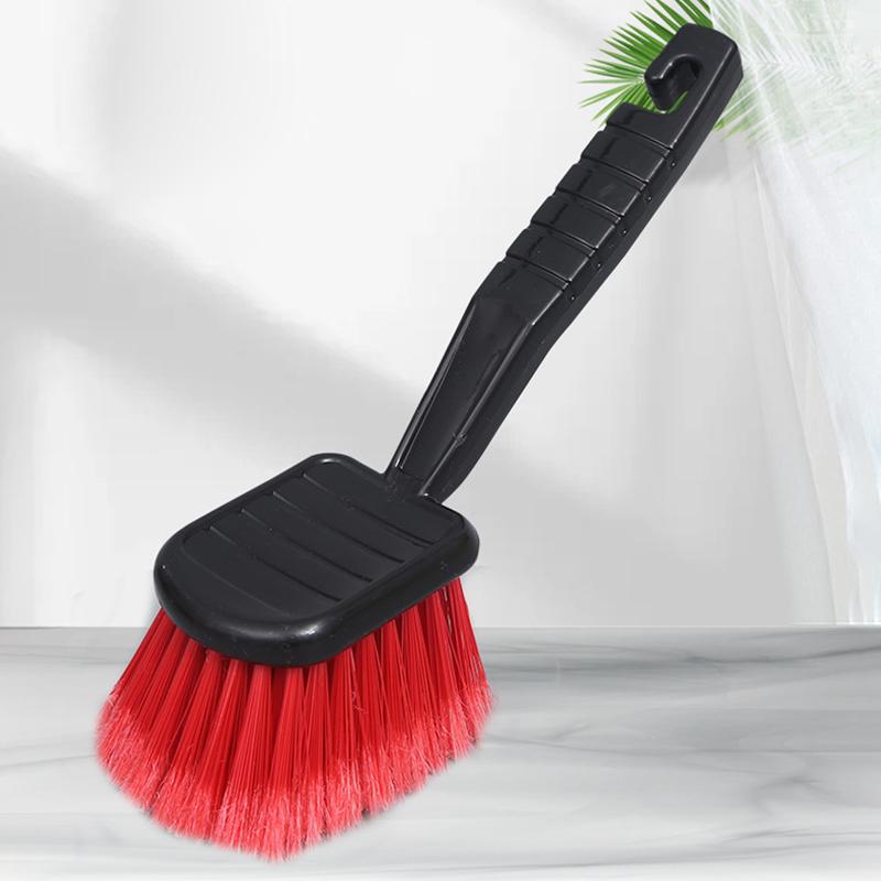 Автомобильная щетка для чистки шин с красной щетиной и черной ручкой, моющие инструменты для автодетейлинга, чистка мотоциклов