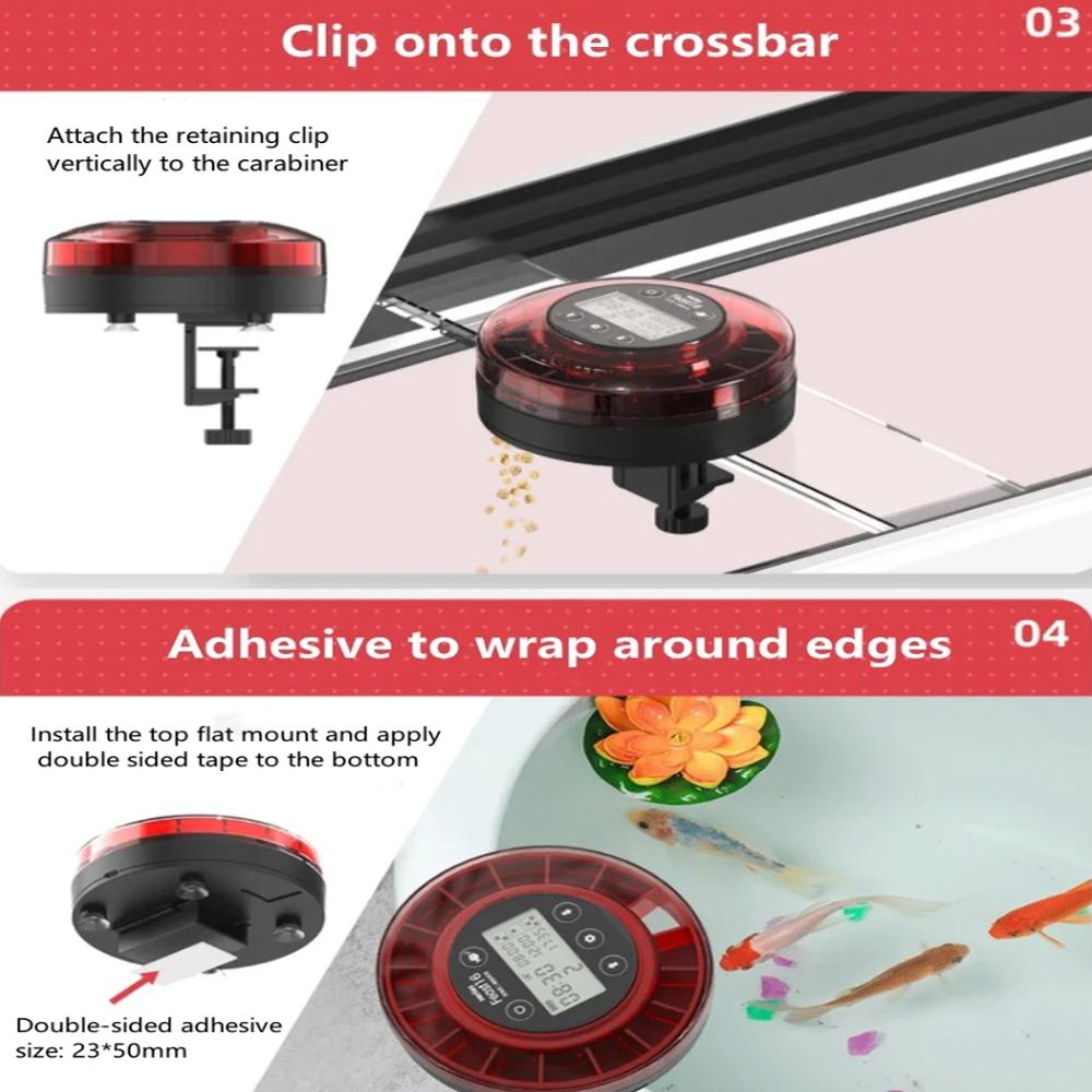 Автоматическая кормушка для рыб для аквариума Автоматический дозатор еды с таймером Перезаряжаемый таймер с USB-кабелем ЖК-дисплей