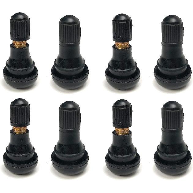 BLACKHORSE-RACING 25 Pack TR412 Rubber Tire Snap-In Short Valve Stem ATV Lawn Mower Garden Tractor Plug Stem For Tubeless 0.453” 11.5Mm Rim Holes