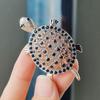 Vintage Rhinestone Cute Cartoon Turtle Animal Brooches For Women Men Coat Clothing Accessories Brooch Pins Party Jewelry Gifts