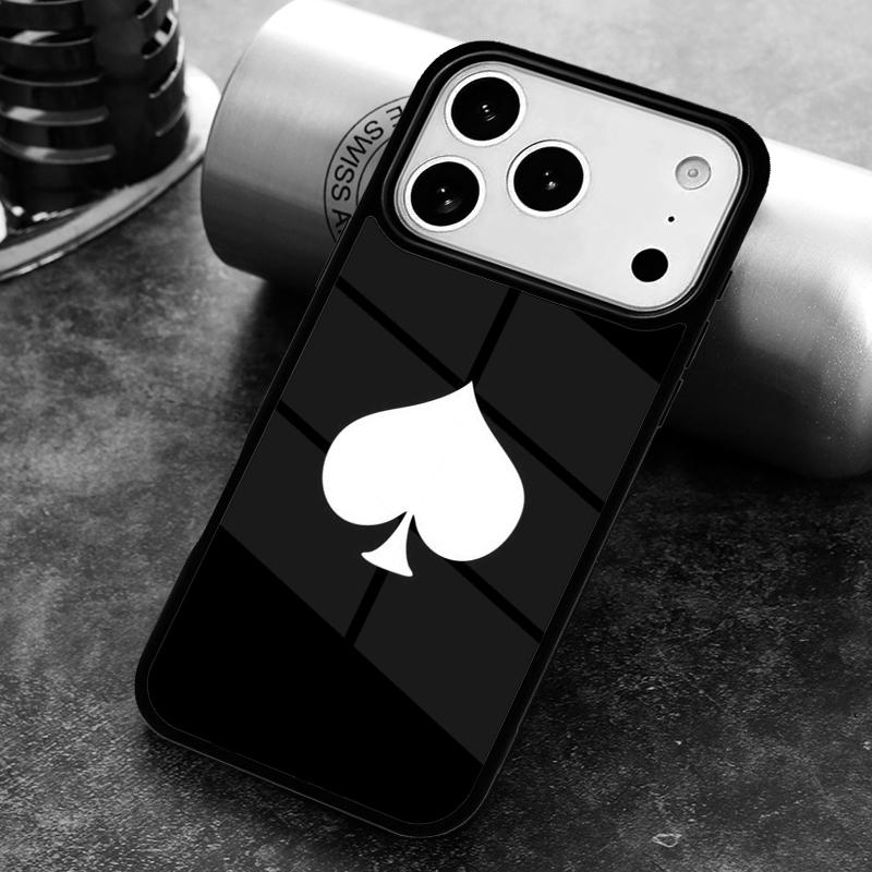 Пики Карты для игры в Покер Туз Арт Чехол для Телефона Для iPhone 17,16e,15,14,13,12,11,Mini,Pro,MAX Мягкий Силиконовый Чехол