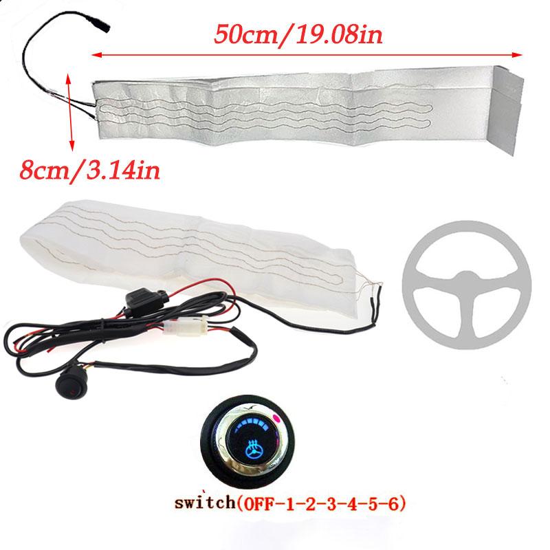 Универсальные комплекты обогревателей рулевого колеса автомобиля, автомобильные грелки, автомобильный обогреватель, круглые чехлы на колеса с переключателем для автомобилей 60X9 см