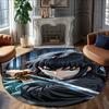 1pc Tokitou Muichirou Carpet, Round Rug, Comfortable, Suitable for Entryways, Living Rooms, Office, And Bedrooms, Christmas Decoration