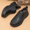 Leather Casual Shoes Men's Lace Up Shoes Outdoor Walking Shoes Office Men's Dress Shoes Sneakers