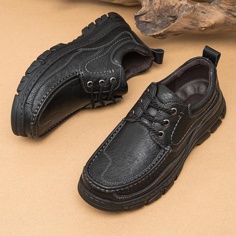 Leather Casual Shoes Men's Lace Up Shoes Outdoor Walking Shoes Office Men's Dress Shoes Sneakers