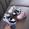Kids LED Light Casual Shoes Boys Cute Cartoon Panda Sneakers Children Girls Soft Bottom Anti Slip Sports Shoes Fashion Girls Shoes