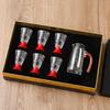 Household light luxury Baijiu cup gold foil wine dispenser spirit cup gift box set crystal cup shelf wholesale