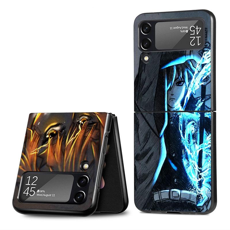 Anime Phone Case for Samsung Galaxy Z Flip 3 5G ZFlip3 ZFlip Z Flip 4 Zflip Flip3 Flip4 Demon Slayer Kamado Black Cases Shell