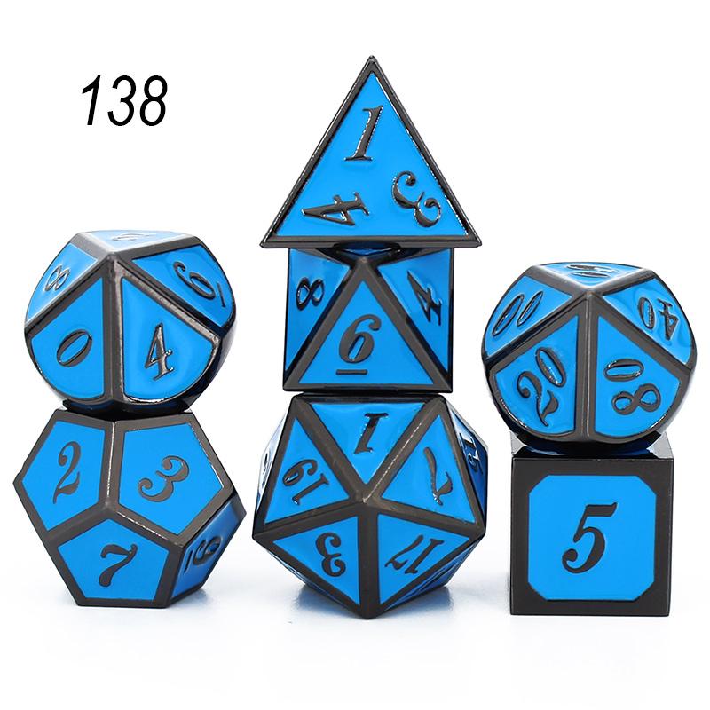 Набор из 7 предметов, набор металлических кубиков D&D, бархатный мешочек D20 D12 D10 D% D8 D6 D4, игральные кости DND, ролевые игры, настольные игры, набор кубиков дадо, металлические игральные кости