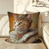 Art CCute Cat Printing Decorative Cushion Cover Pillow Case Antidustmite Pillowcase Silky Short Plush Sofa Cushion Cover hot