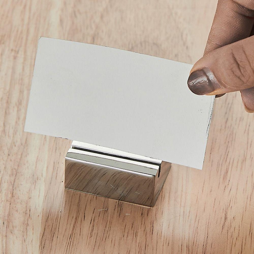 Display Stand Stainless Steel Card Holder Solid Funny Number Sign Holder Creative Menu Memo Holder Table Number