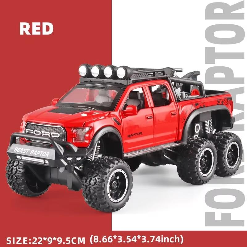 2024 Новые 1/28 Raptor F150 Внедорожные Машины Модели Игрушки Литые Сплавы Со Звуком Светом Инерционные Металлические Игрушки Для Мальчика Подарочная Коллекция Подарок