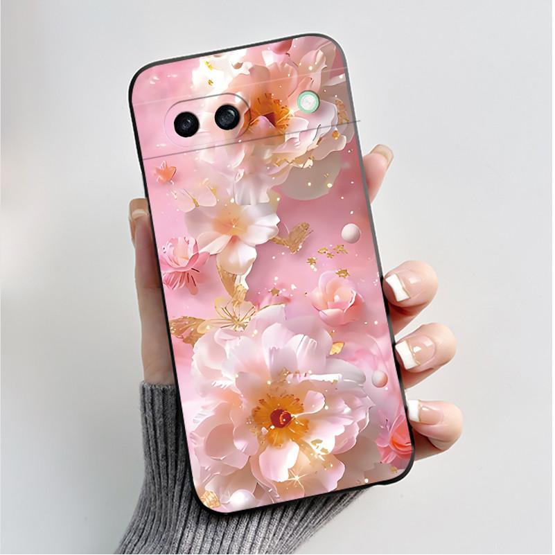Luxury Fashion Butterfly Flower Silicone Soft Phone Case For Google Pixel 8A 7A 6A Thin Slim Back Cover Shell Shockproof Cases